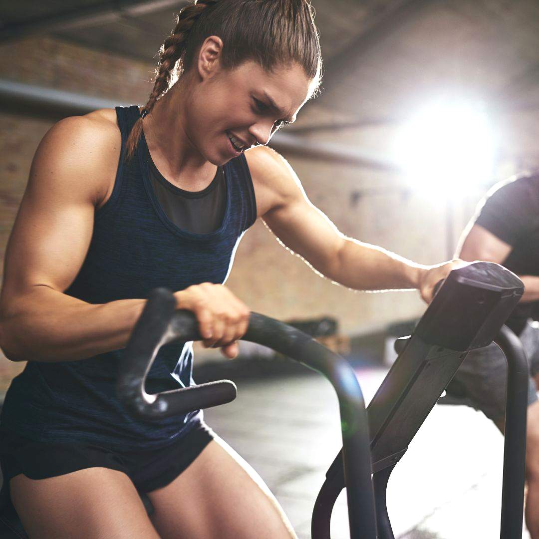 image of a woman doing cardio